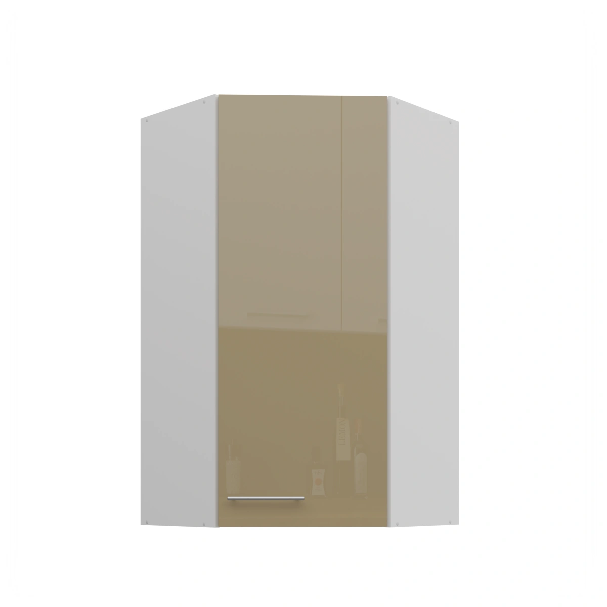 Augšējais stūra skapis 60/60 cm Lara Cappucino 60x60 GN-108 45 grādi 1F