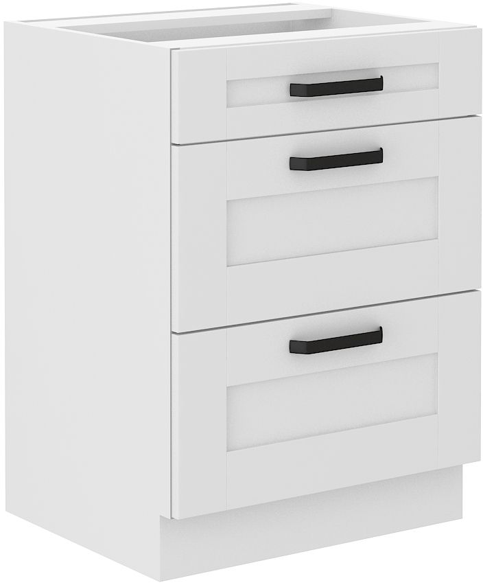 Apakšējais skapis 60 cm ar atvilktnēm Luna balts 60 D 3S BB