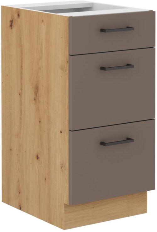 Apakšējais skapis 40 cm ar atvilktnēm Bologna 40 D 3S BB