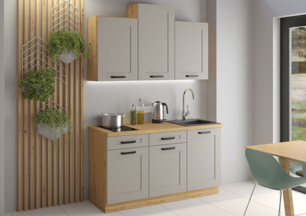 Apakšējais skapītis 40 cm ar atvilktnēm Luna artisan/māla pelēks 40 D 3S BB — 3 attēls