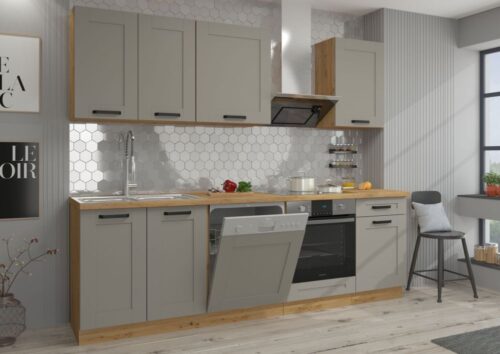 Luna artisan/māla pelēks virtuves komplekts, virtuve 250 cm