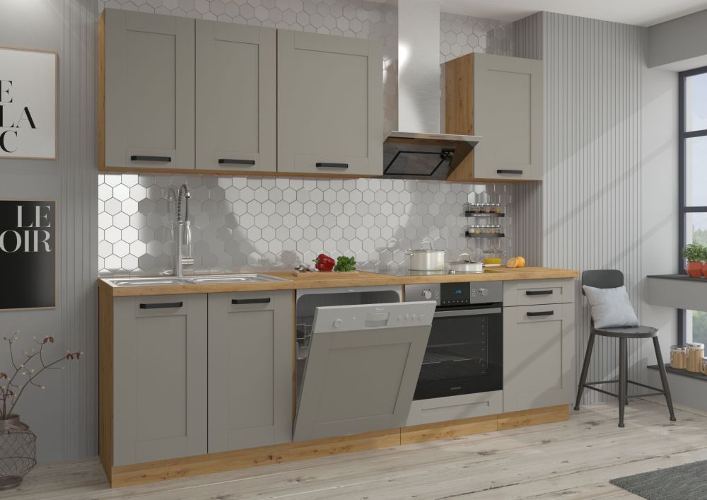 Apakšējais skapītis 40 cm ar atvilktnēm Luna artisan/māla pelēks 40 D 3S BB — 4 attēls