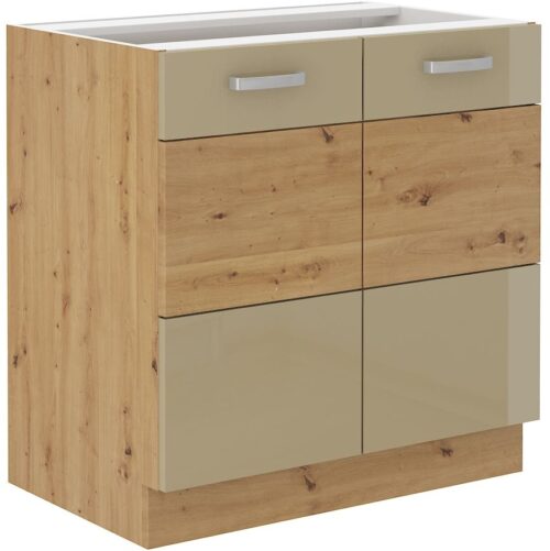 Apakšējais skapītis 80 cm Artisan kapučīno spīdīgs 80 D 2F BB