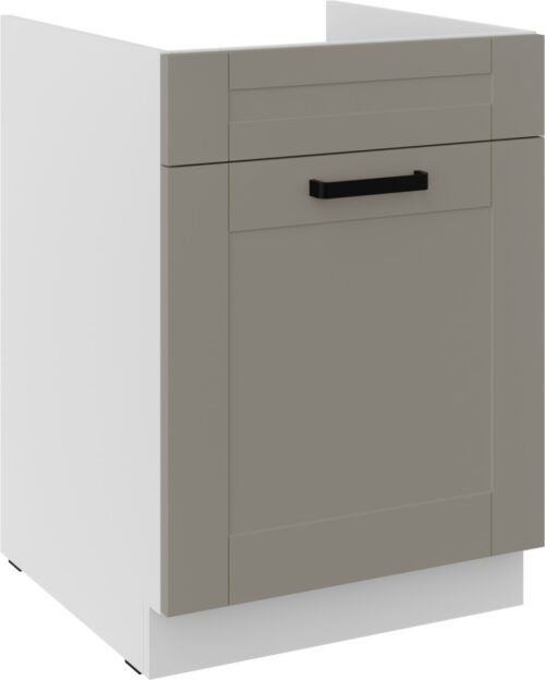 Apakšējais skapītis 60 cm, izlietnes atvilktne, Luna, balta/māla pelēka, 60 ZL 1S BB PREMIUM BOX