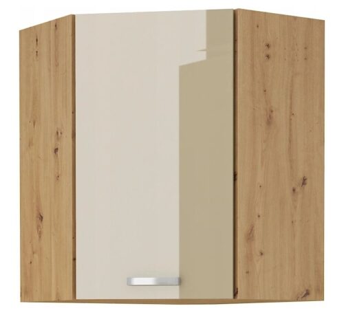 Sienas skapis 60/60 cm stūra “Artisan cappuccino” spīdīgs 60×60 GN-90 (45 grādi) 1F