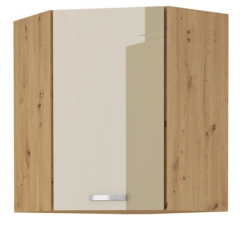 Sienas skapis 60/60 cm stūra "Artisan cappuccino" spīdīgs 60x60 GN-90 (45 grādi) 1F