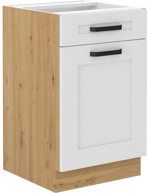 Apakšējais skapītis 50 cm ar atvilktni Luna balts/artisan 50 D 1F 1S