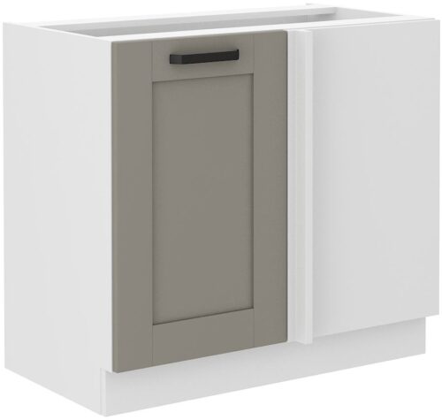 Stūra skapītis apakšā 105/60 cm Luna balts/māla pelēks 105 ND 1F BB