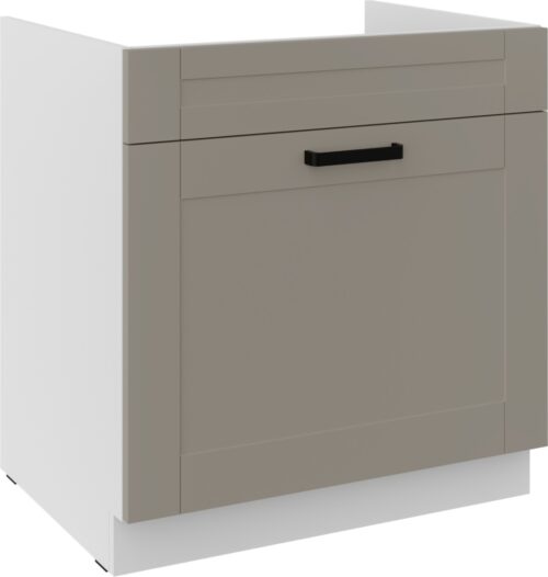 Apakšējais skapītis 80 cm, izlietnes atvilktne, Luna, balta/māla pelēka, 80 ZL 1S BB, PREMIUM BOX