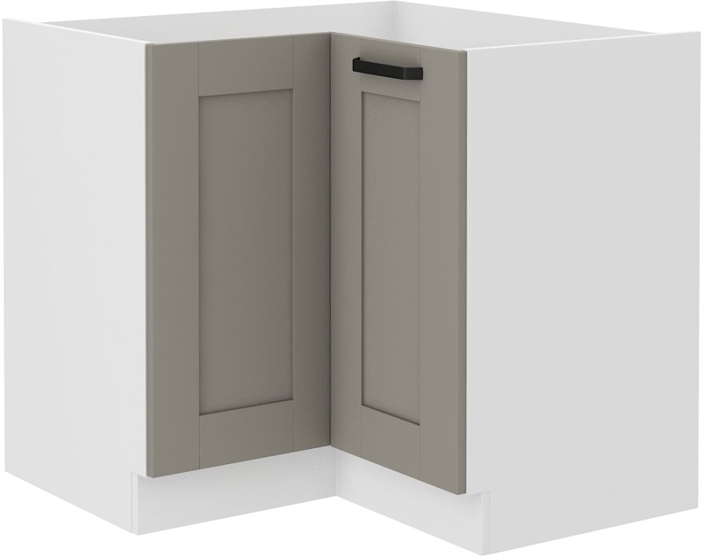 Stūra skapītis 90/90 cm Luna balts/māla pelēks 90x90 ND 2F BB