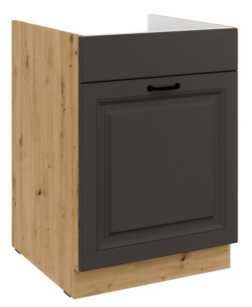 Apakšējais skapītis 60 cm, izlietne, atvilktne, Stillo artisan/grafīts, 60 ZL, 1S, BB, PREMIUM BOX