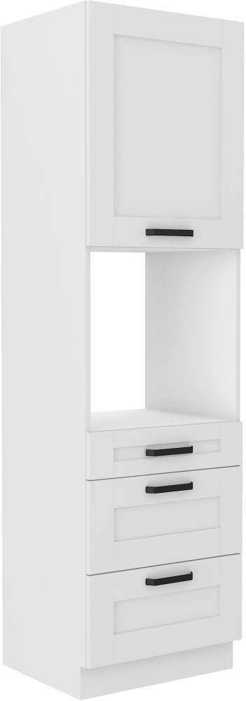 60 cm augsts skapis, cepeškrāsns ar atvilktnēm, Luna balta 60 DPS-210 3S 1F