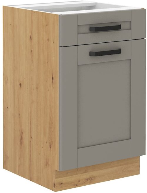 Apakšējais skapītis 50 cm ar atvilktni Luna artisan/māla pelēks 50 D 1F 1S