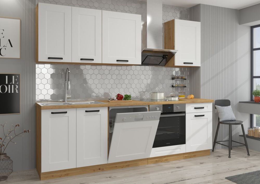 Apakšējais skapītis 80 cm Luna izlietne balta/artisan 80 ZL 2F BB — 4 attēls