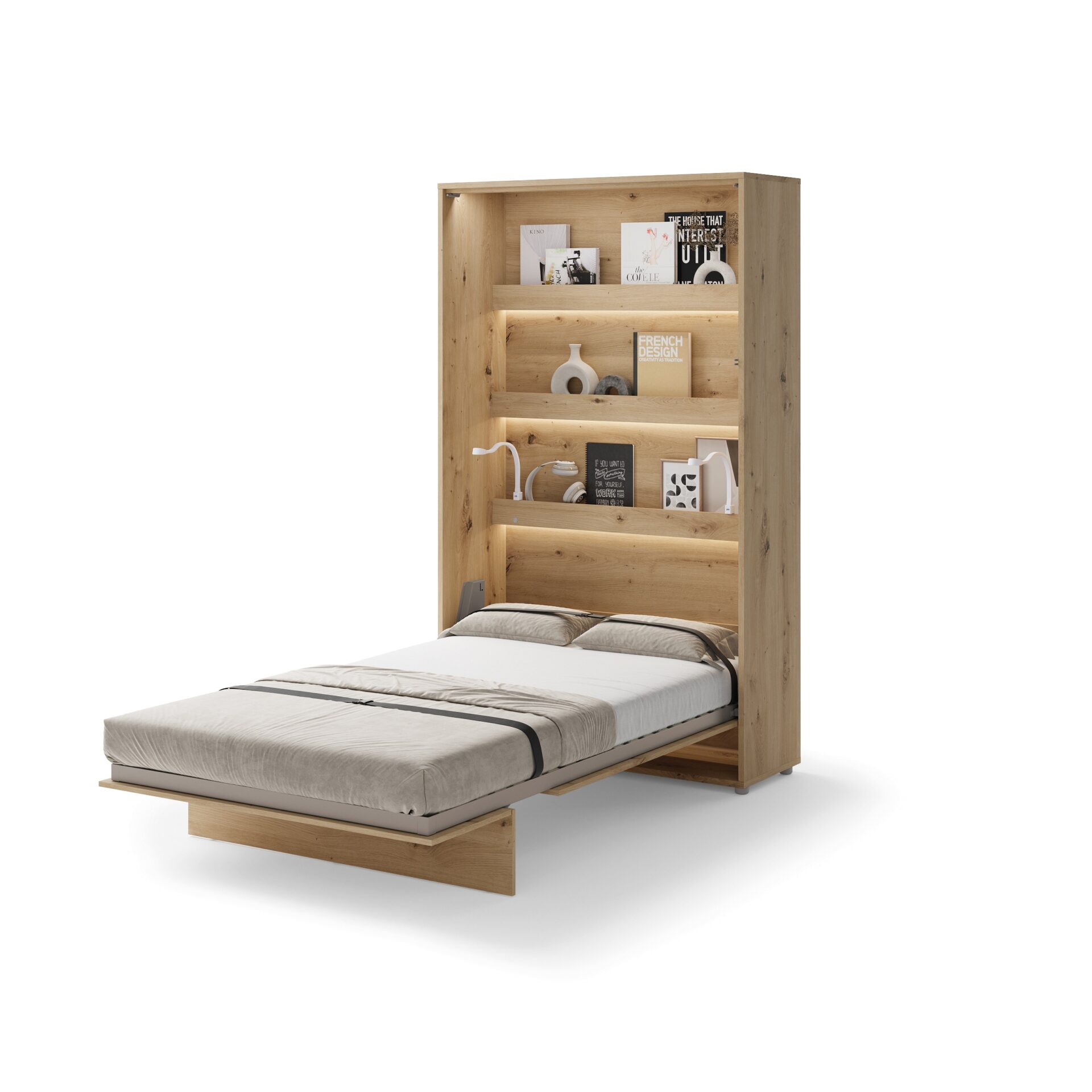 Lenart BED CONCEPT BC-02 vertikāla sienas gulta 120 cm, ozola imitācija — изображение 4