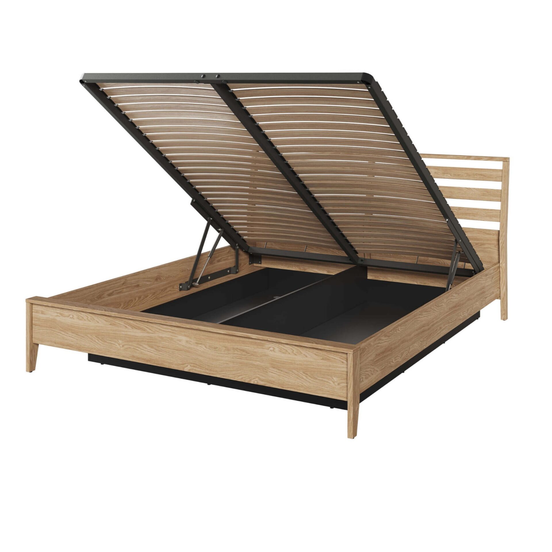 Koka gulta ar uzglabāšanas kasti COZY CZ-02 | 160x200 | Eļļots ozols — 3 attēls