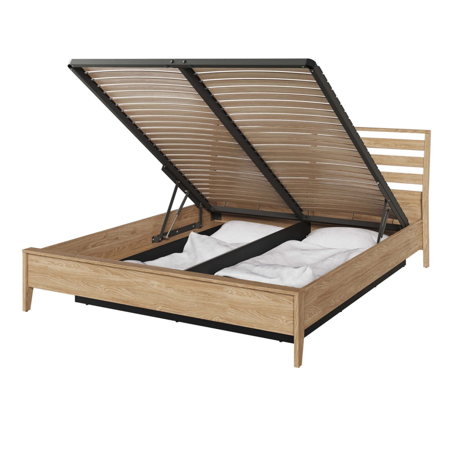 Koka gulta ar uzglabāšanas kasti COZY CZ-02 | 160x200 | Eļļots ozols — 4 attēls