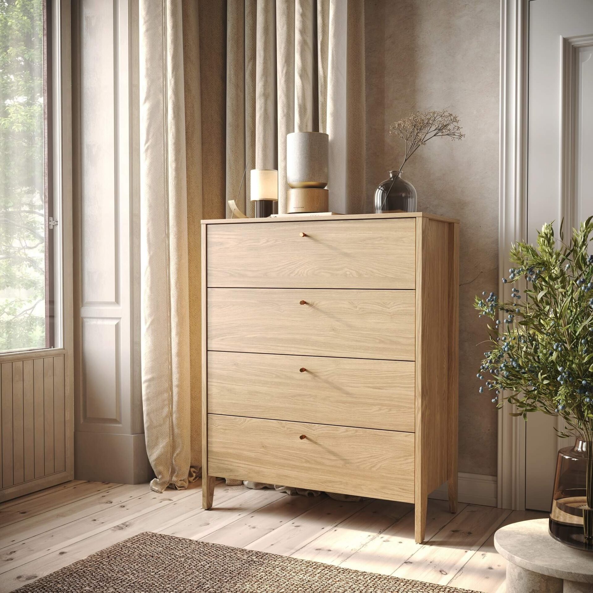 COZY CZ-03 kumode | 92 cm | Eļļots ozols — 2 attēls