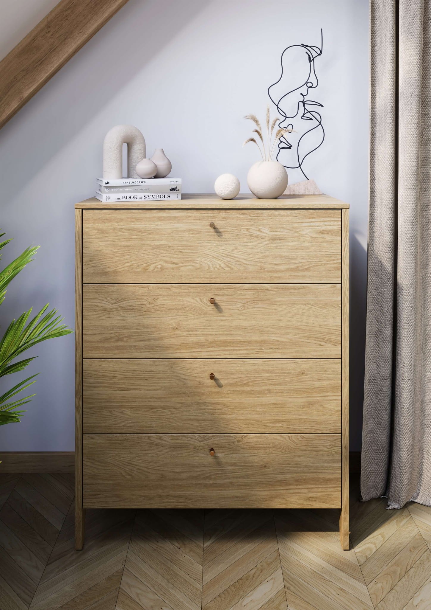 COZY CZ-03 kumode | 92 cm | Eļļots ozols — 6 attēls