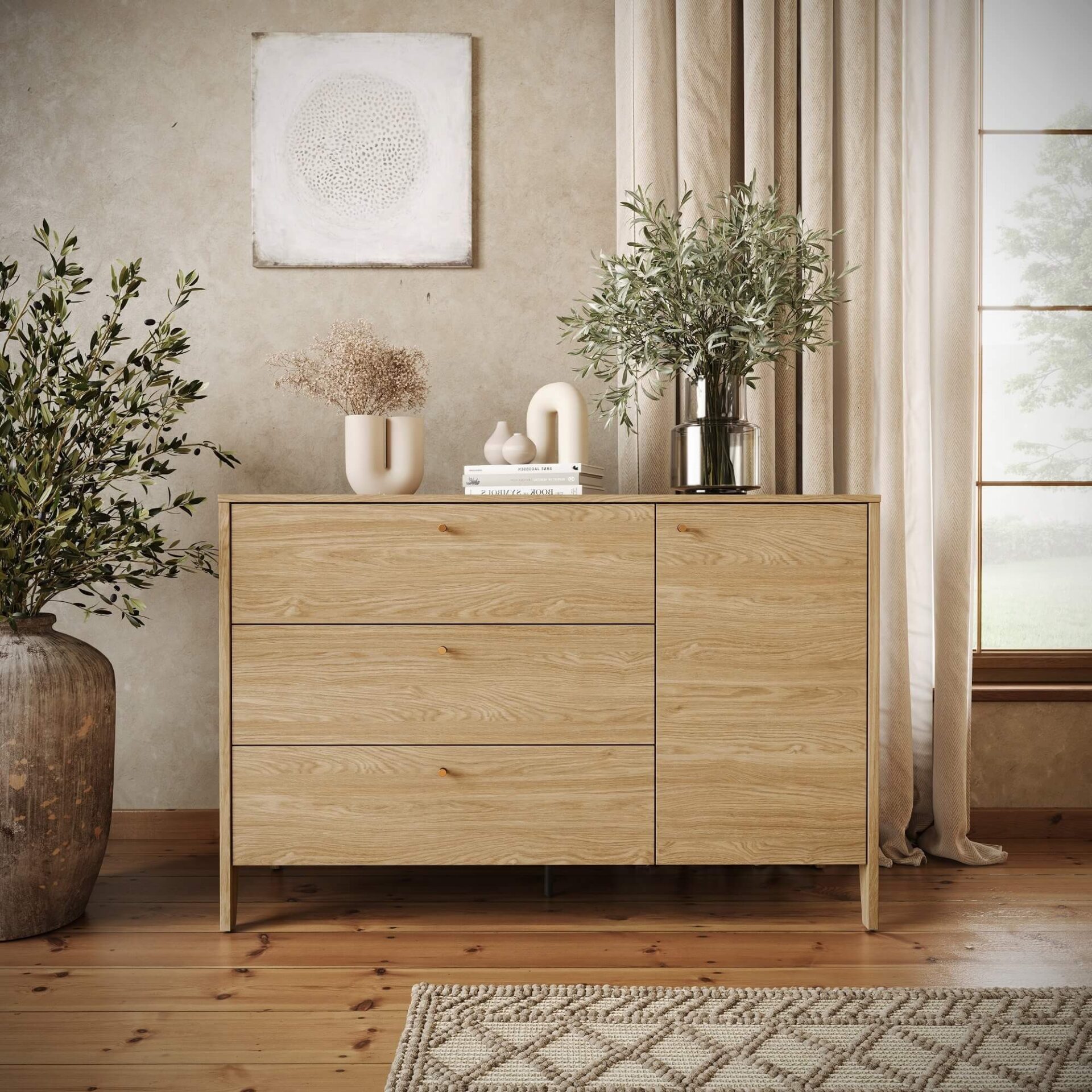COZY kumode CZ-04 | 136 cm | Eļļots ozols — изображение 2