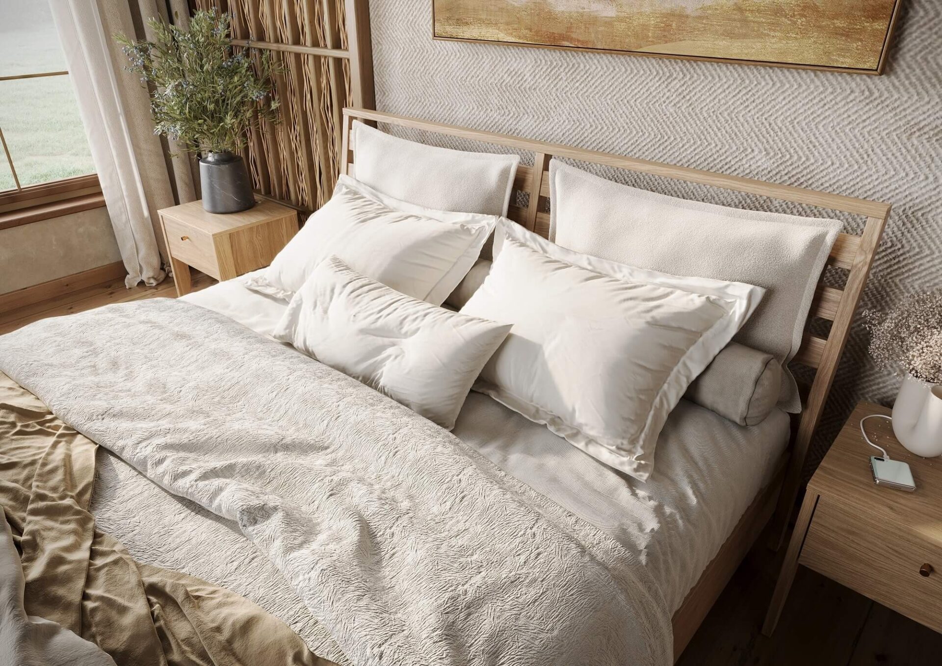 Apvilkts galvgalis COZY CZ-06 gultai 160x200 | 78x42 | Bēšs | ĀTRA PIEGĀDE — изображение 2