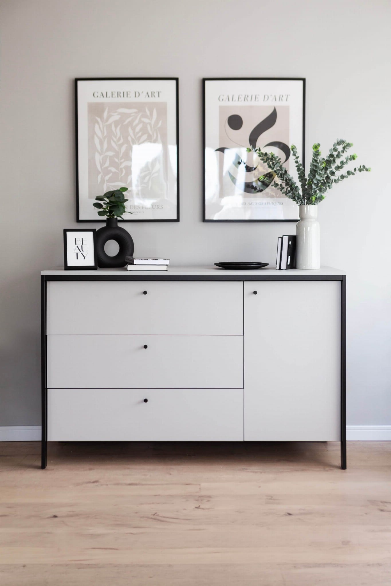 GRIS GS-04 kumode | LED apgaismojums | Pelēka + melna — 6 attēls