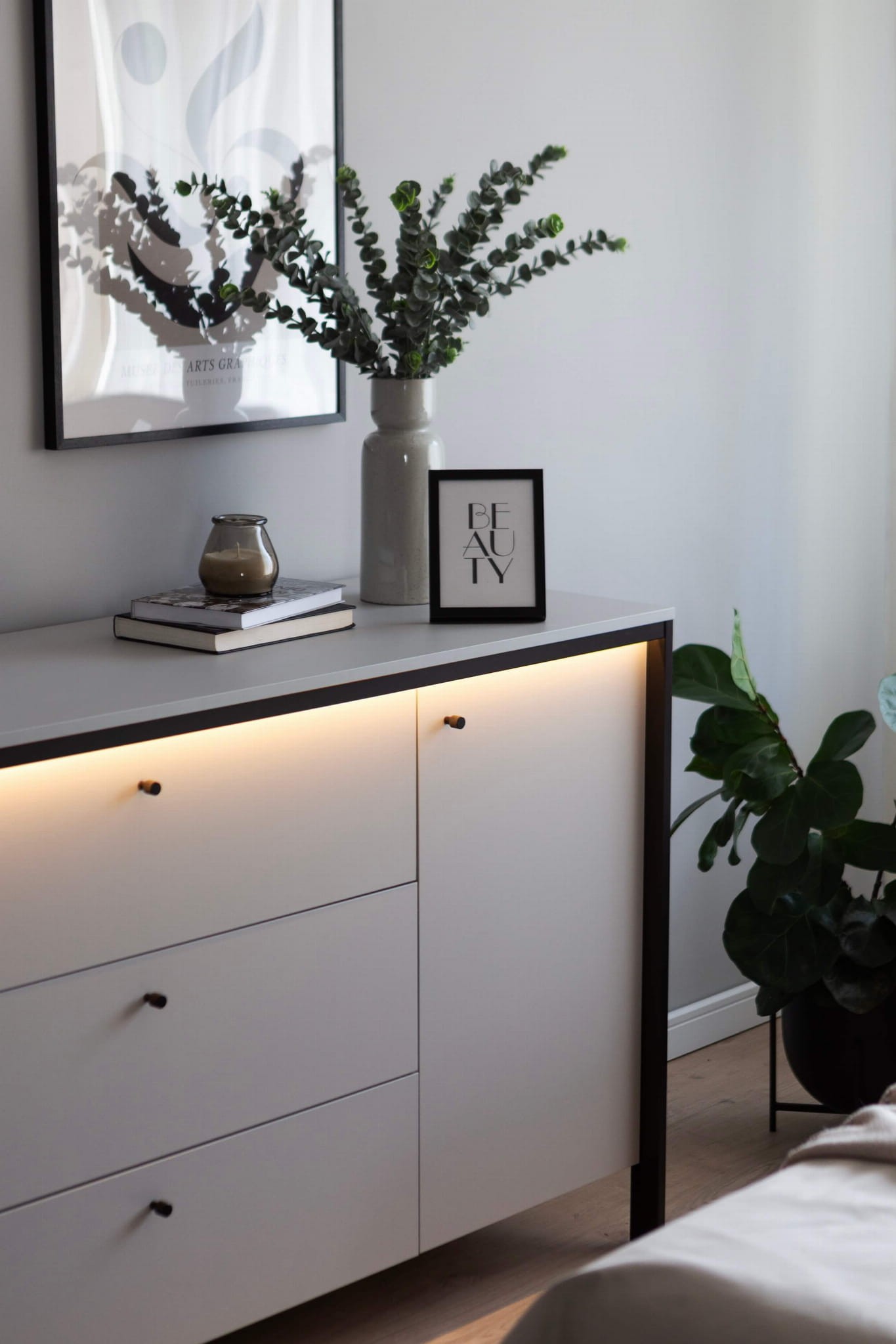 GRIS GS-04 kumode | LED apgaismojums | Pelēka + melna — 7 attēls