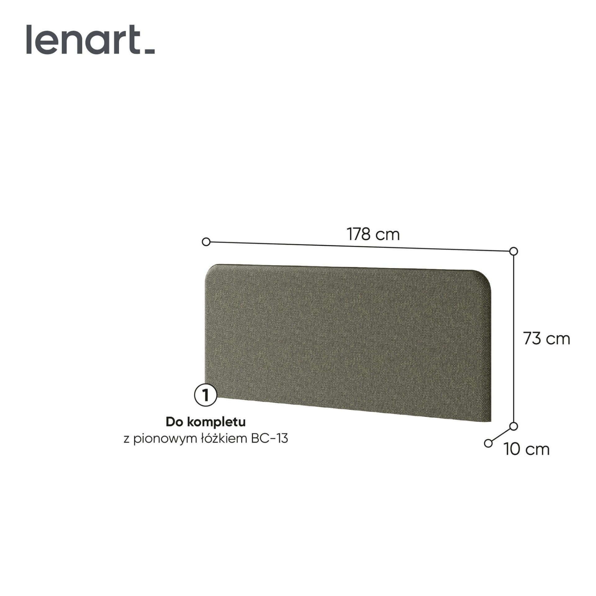 Lenart BED CONCEPT BC-33 - galvas balsts 180, paredzēts BC-13, zaļa LUKKA 38 — 3 attēls