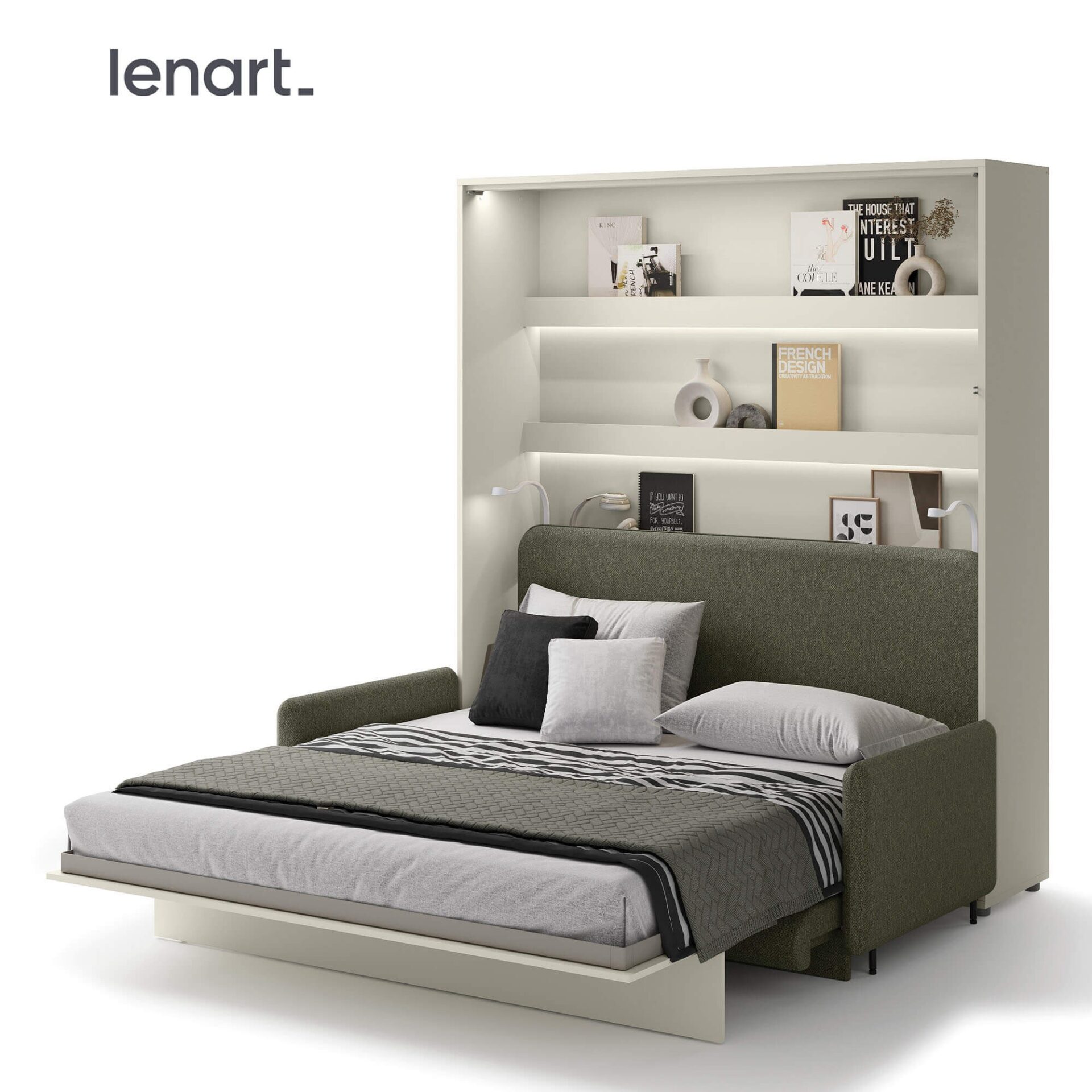 Lenart BED CONCEPT BC-33 - galvas balsts 180, paredzēts BC-13, zaļa LUKKA 38 — 4 attēls