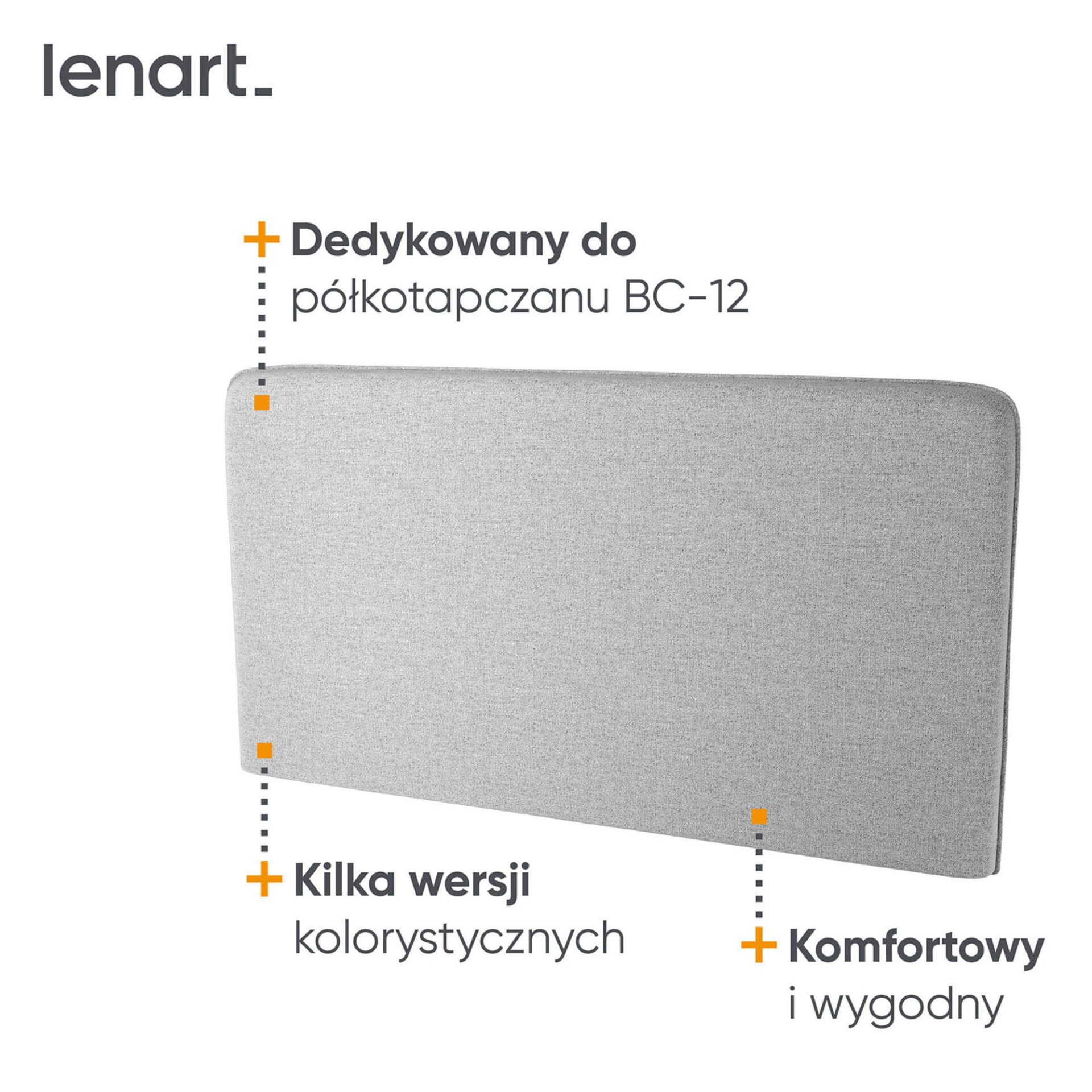 Lenart BED CONCEPT BC-17 - mīksts galvas balsts 160 BC-12 - pelēka ART 82626 — изображение 4