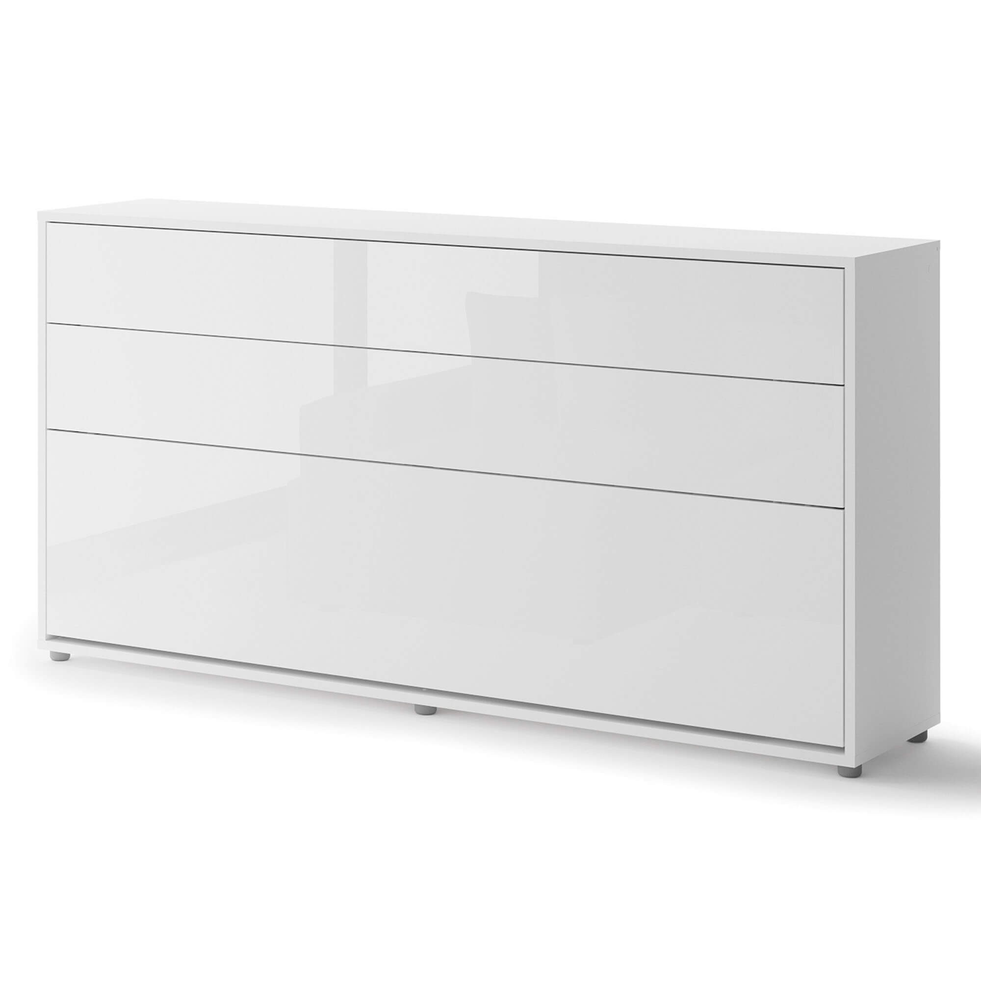 Gultas koncepcija BC-06p - horizontāla sienas gulta 90 - balta, spīdīga — 4 attēls