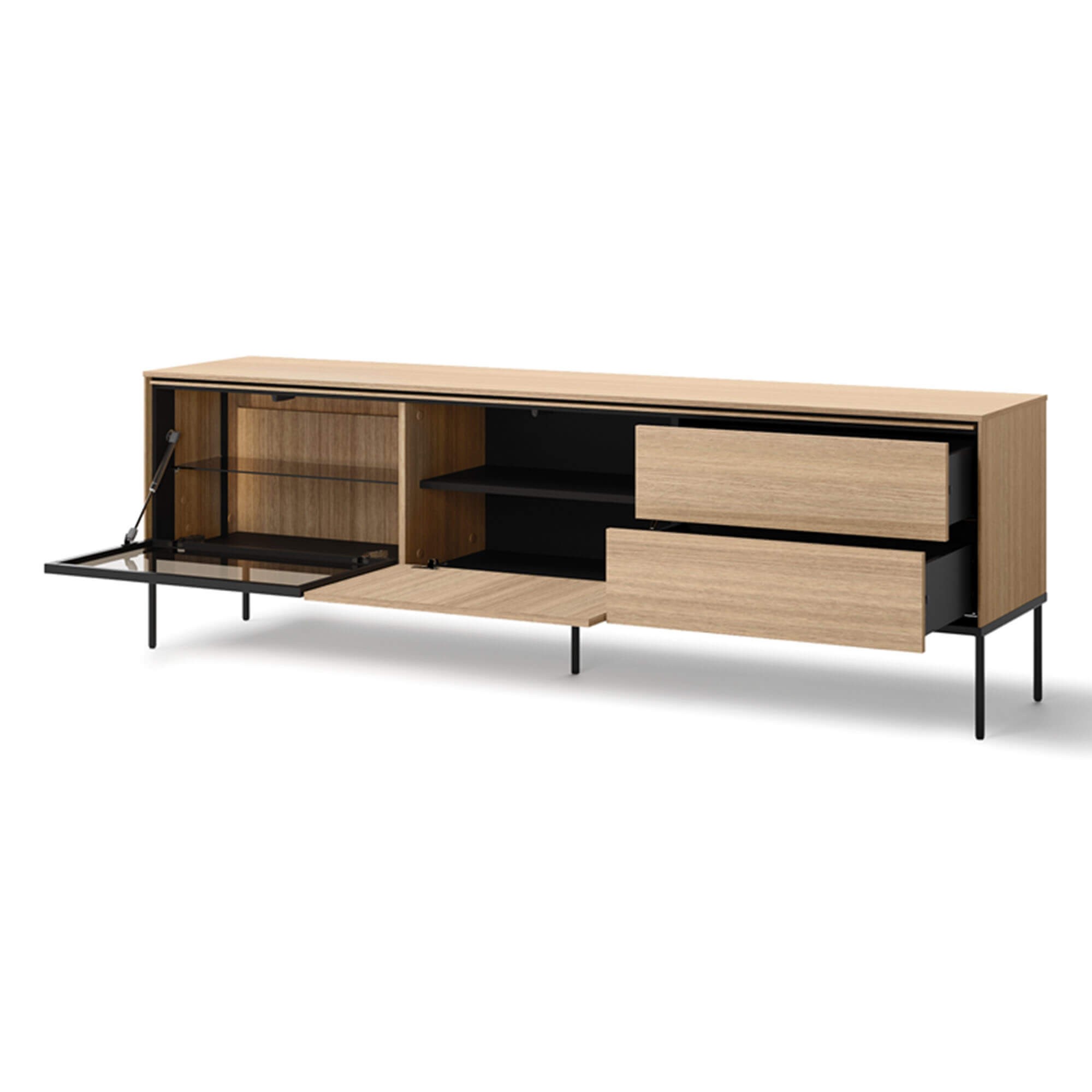 TV skapītis ar apgaismojumu 1d1w2s VISSO VI-08 | Lineārs ozols — изображение 3