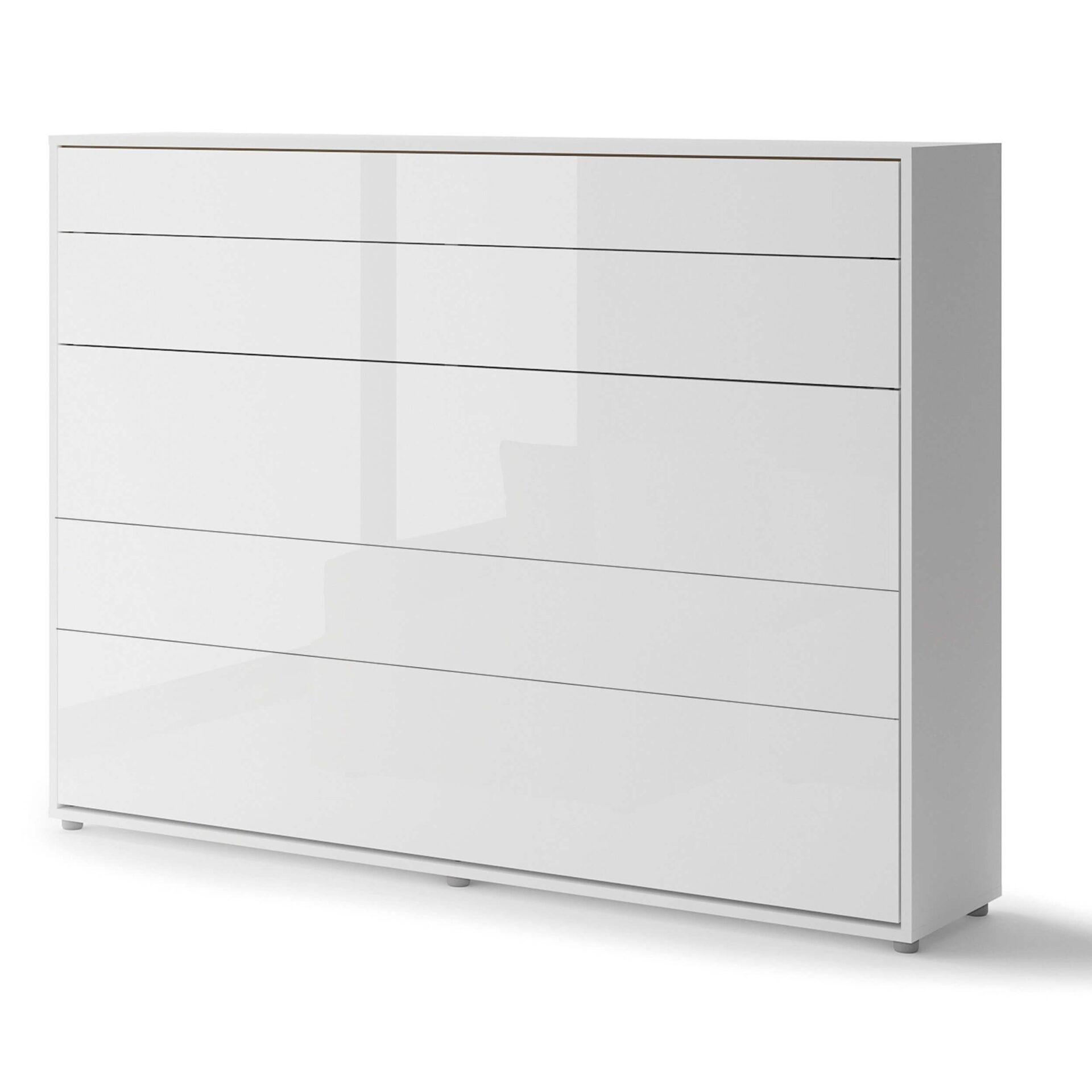 Gultas koncepcija BC-04p - horizontāla pie sienas stiprināma gulta 140 - balta, spīdīga — изображение 4