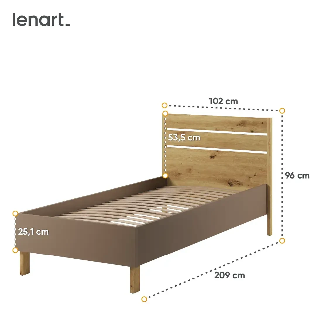 LENNY LY-10 jauniešu gulta | 90x200 | Artisan + trifeļu ozols — 5 attēls