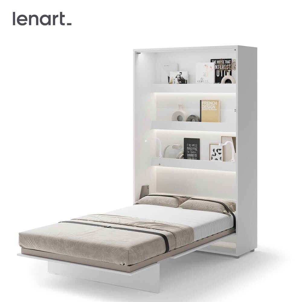 Bed Concept BC-02 - vertikāla pie sienas stiprināma gulta 120 - balta