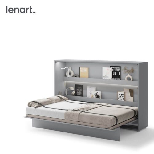 Bed Concept BC-05 – Horizontāla pie sienas stiprināma gulta 120 – Pelēka