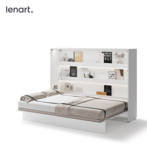 Bed Concept BC-04 – Horizontāla pie sienas stiprināma gulta 140 – Balta
