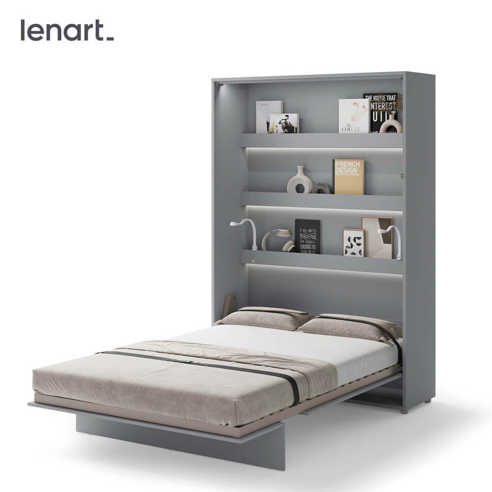 Bed Concept BC-01 - Vertikāla pie sienas stiprināma gulta 140 - Pelēka