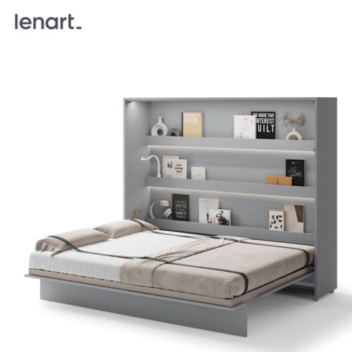 Bed Concept BC-14 – Horizontāla pie sienas stiprināma gulta 160 – Pelēka