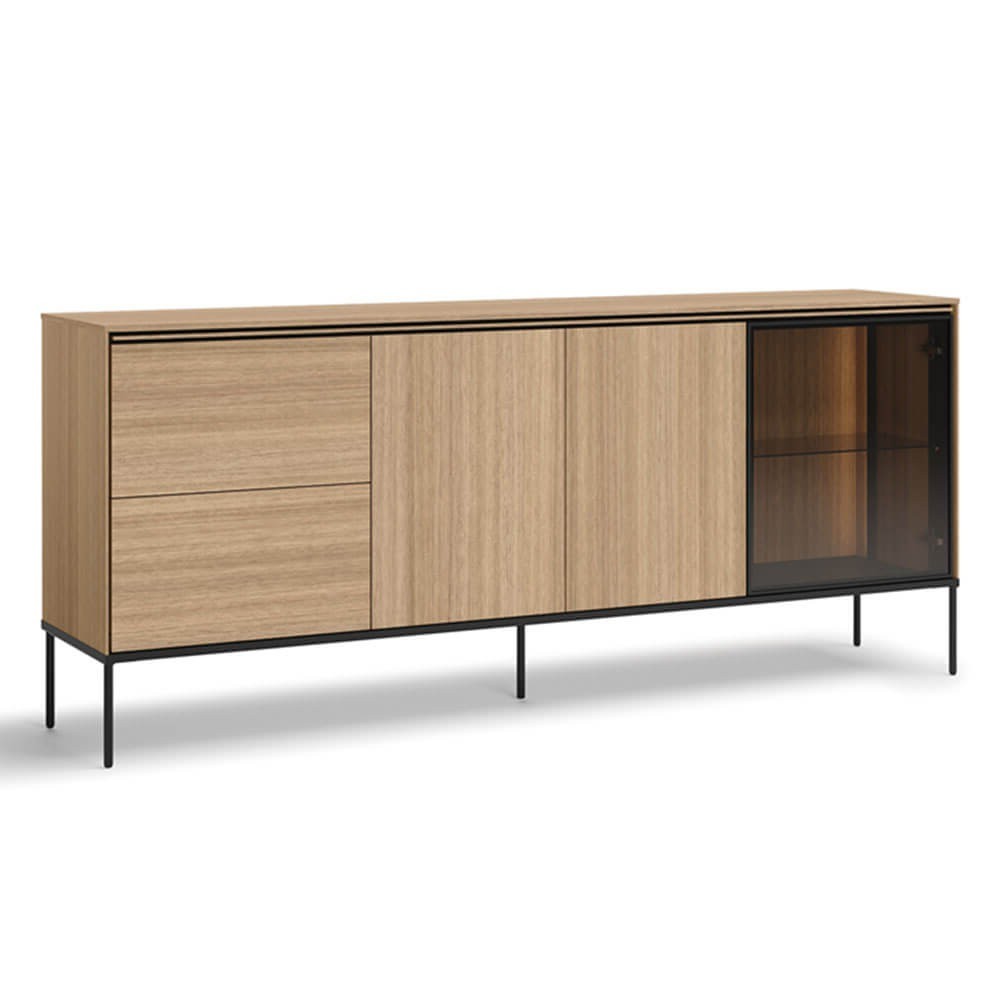 Kumode ar apgaismojumu 2d1w2s VISSO VI-06 | Lineārs ozols