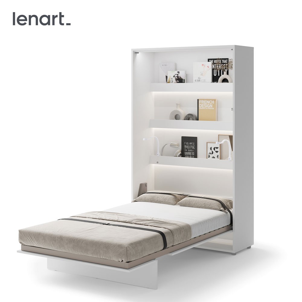 Lenart BED CONCEPT BC-02 vertikāla sienas gulta 120 cm balta