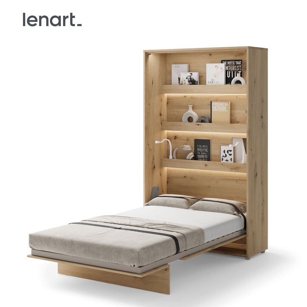 Lenart BED CONCEPT BC-02 vertikāla sienas gulta 120 cm, ozola imitācija