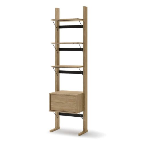 OLLIE OL-02 koka plaukts | 52x193x40 | Eļļots ozols, melns