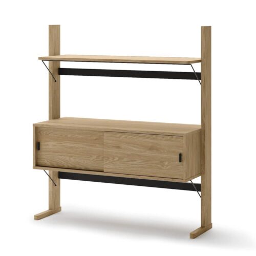 Zems koka plaukts OLLIE OL-03 | 108x121x40 | Eļļots ozols, melns