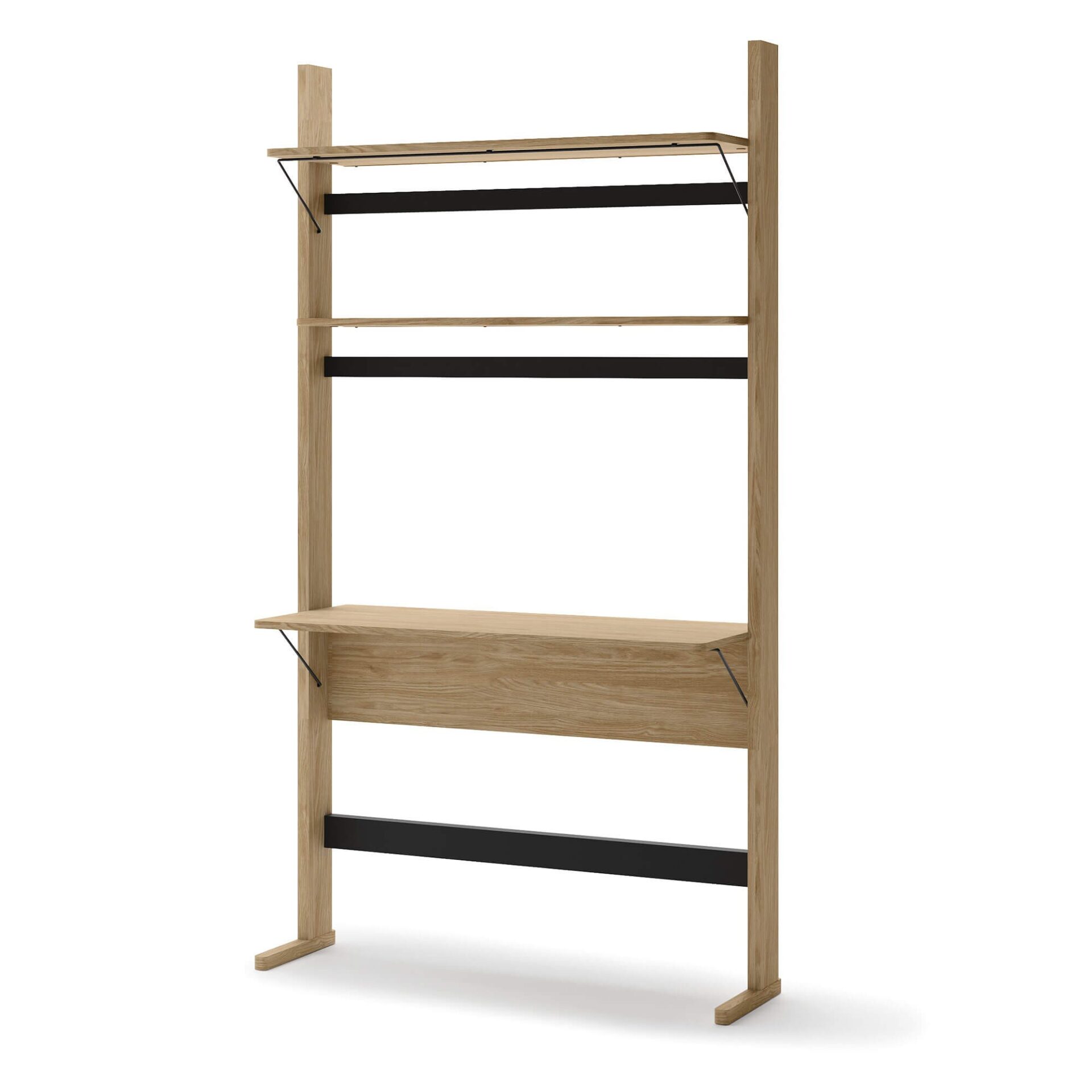 OLLIE OL-04 Grāmatu plaukts/Rakstāmgalds | 108x193x40 | Eļļots ozols, melns — изображение 7