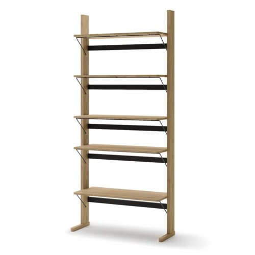 OLLIE OL-05 koka plaukts | 88x193x35 | Eļļots ozols, melns