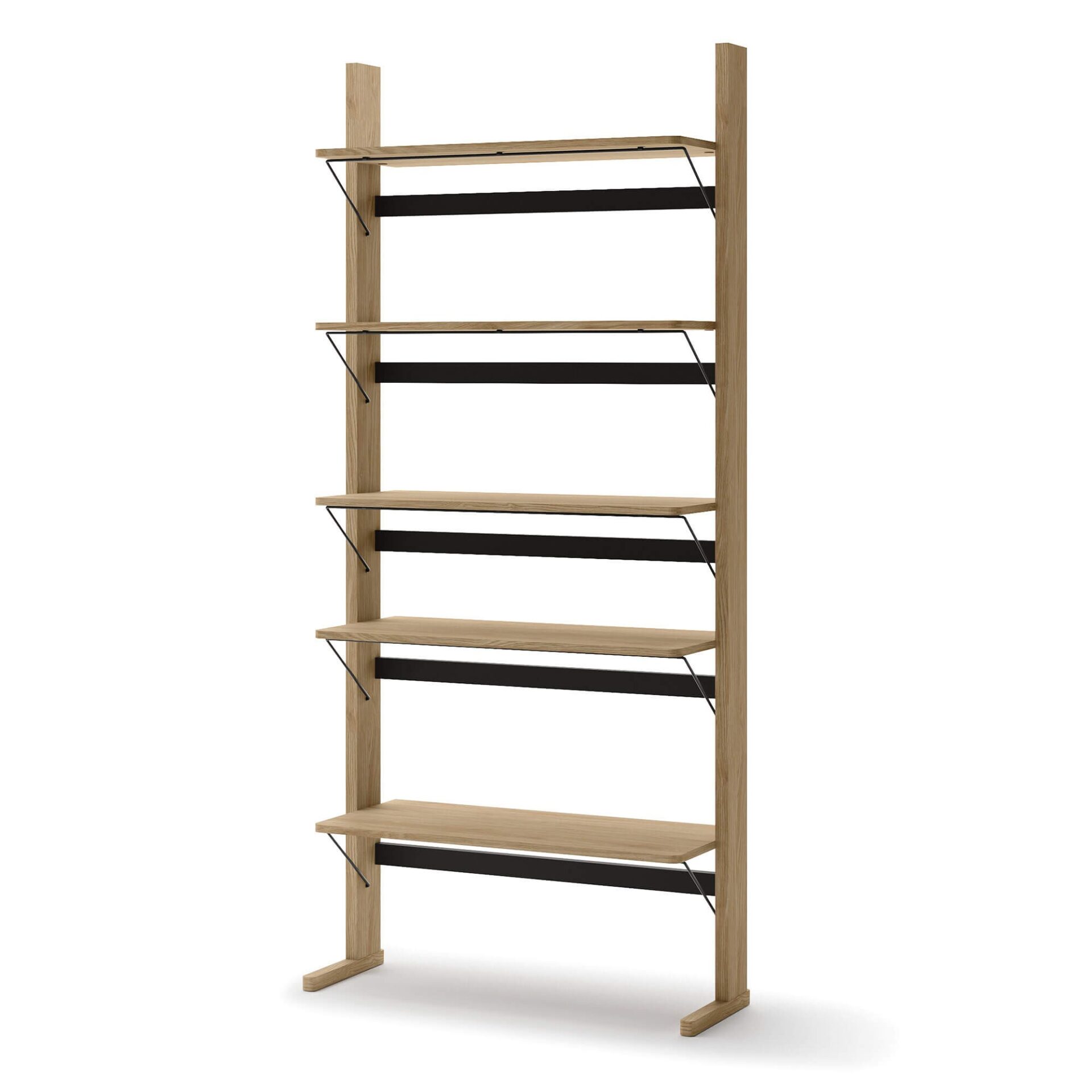 OLLIE OL-05 koka plaukts | 88x193x35 | Eļļots ozols, melns — изображение 7