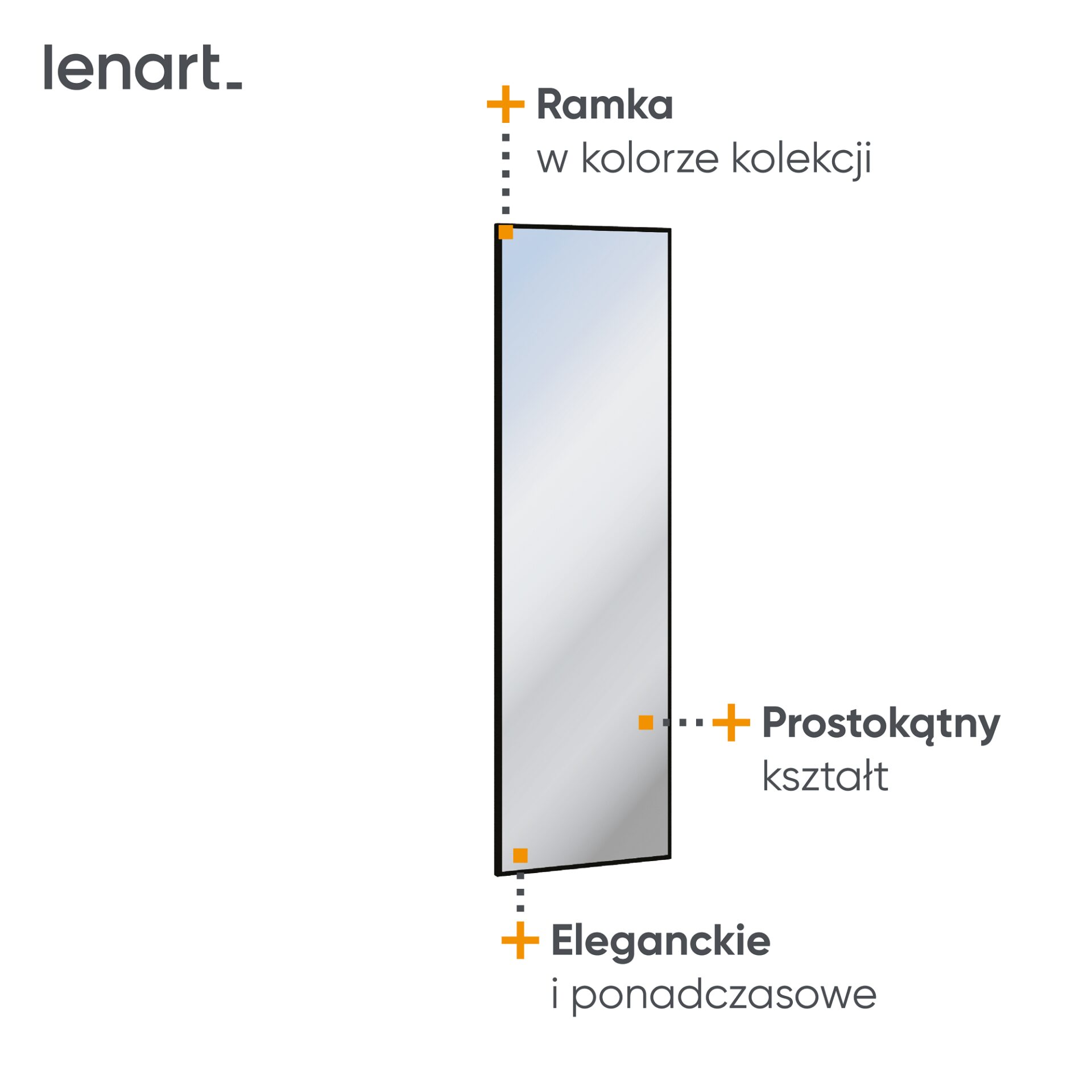 Taisnstūra spogulis rāmī QUANT QG-06 40 — изображение 3