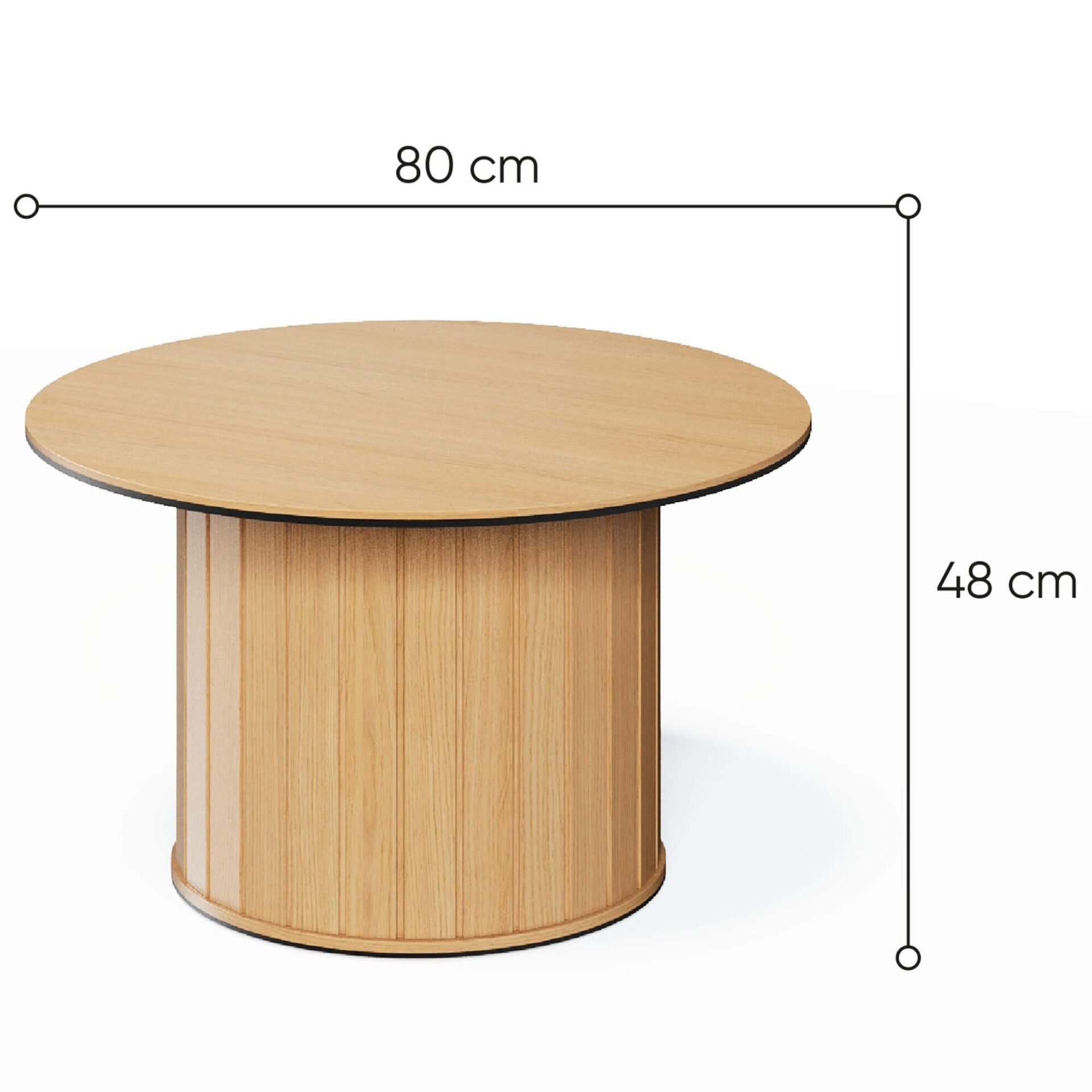 ROTTO RT-08 apaļais kafijas galdiņš 80 cm | Vincenza ozols — изображение 7