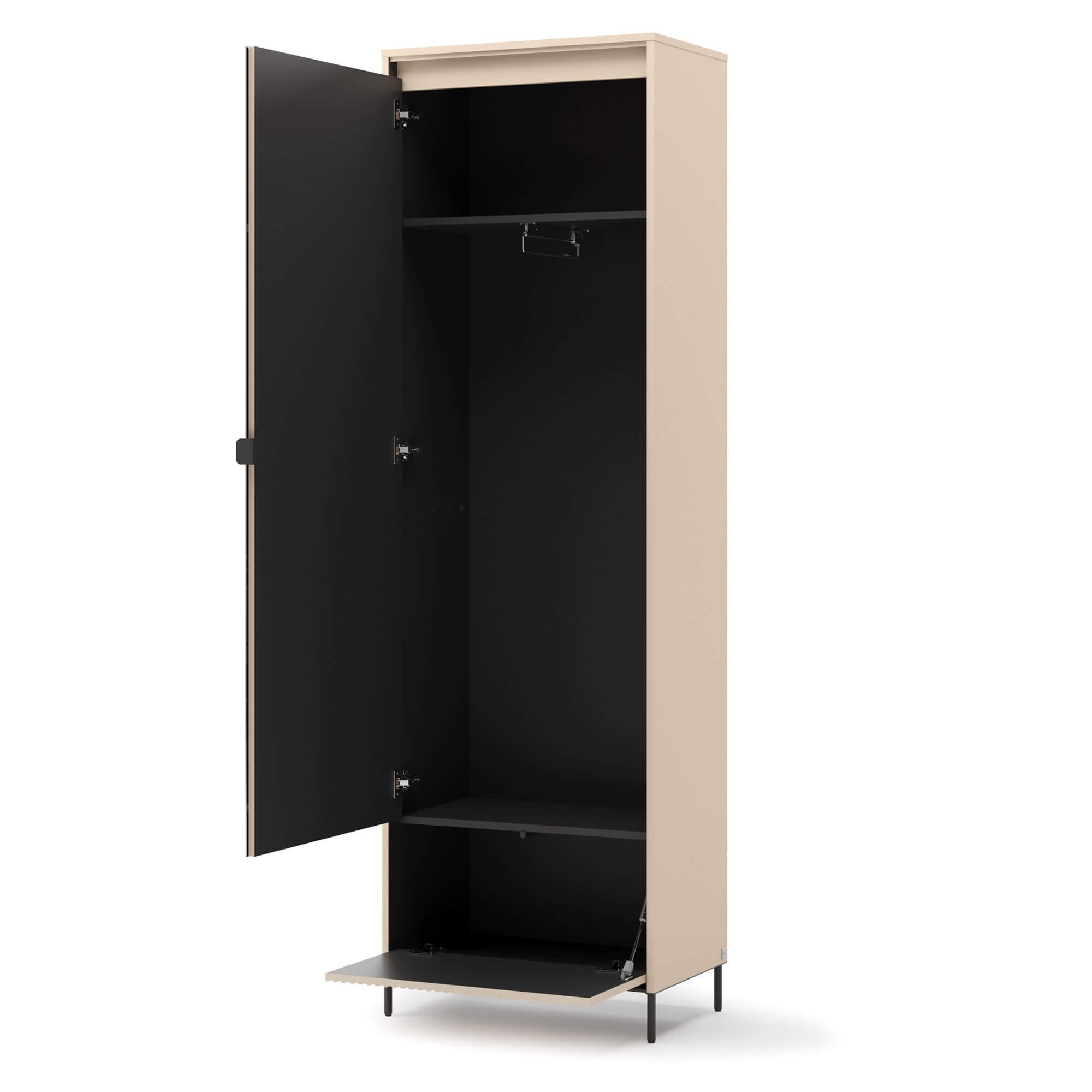 TREND TG-01 1D1K Priekšnama skapis | LED apgaismojums | Bēšs, melns — изображение 4
